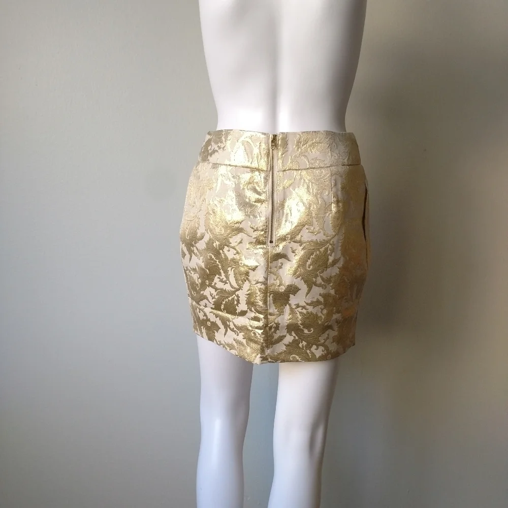 NWT Line & Dot gold mini skirt XS Nordstrom